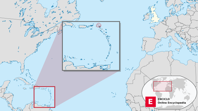 Mapa de ubicación de Anguila en el Caribe