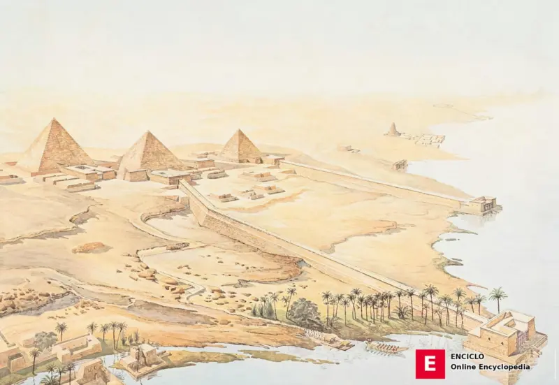 A painting of the pyramids of giza Babilonia
