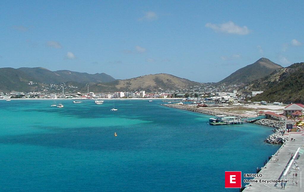 Panorama de Phililpsburg, la capital de Sint Maarten