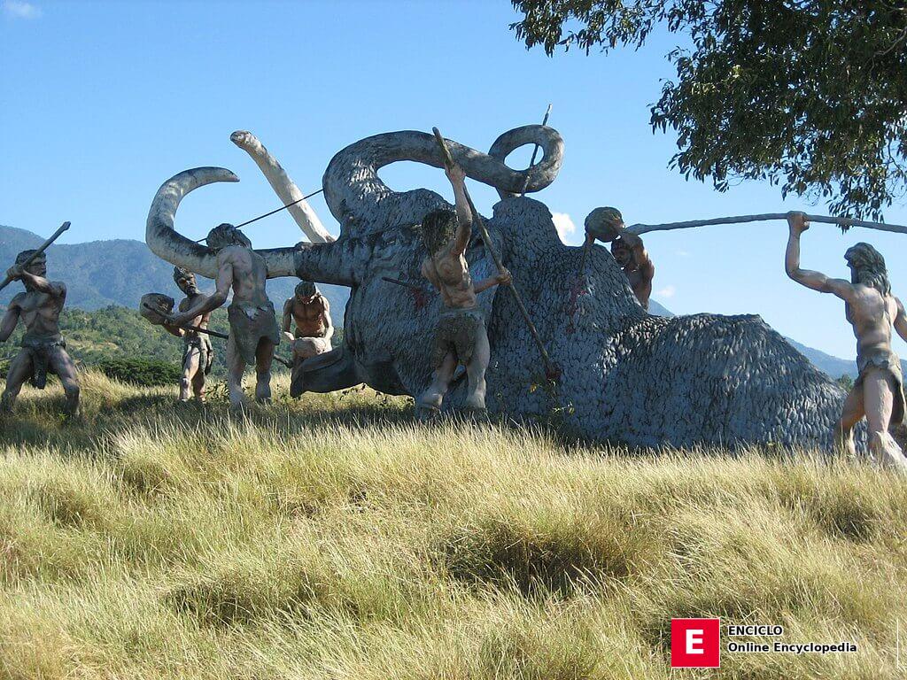 Prehistoric scene at the Baconao park in Santiago de Cuba