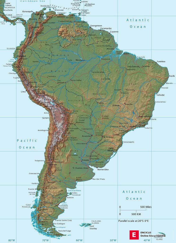 Mapa de América del Sur