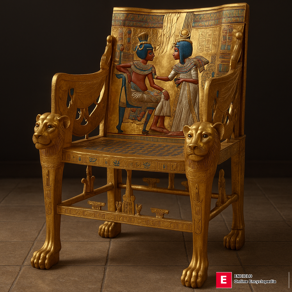 El Trono Dorado de Tutankamón (siglo XIV a. C.)