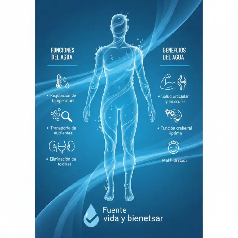 Funciones y beneficios del agua en el cuerpo