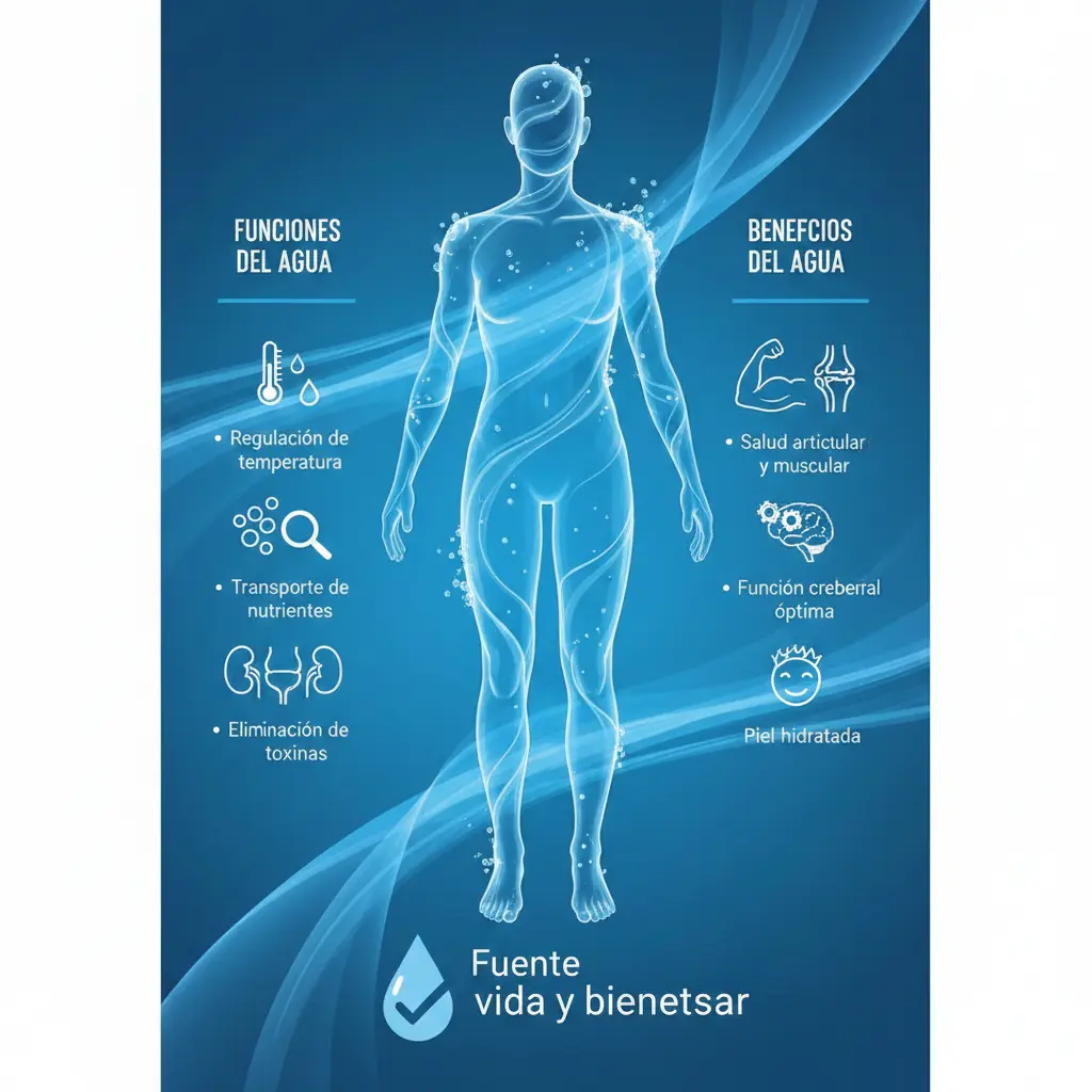 Funciones y beneficios del agua en el cuerpo