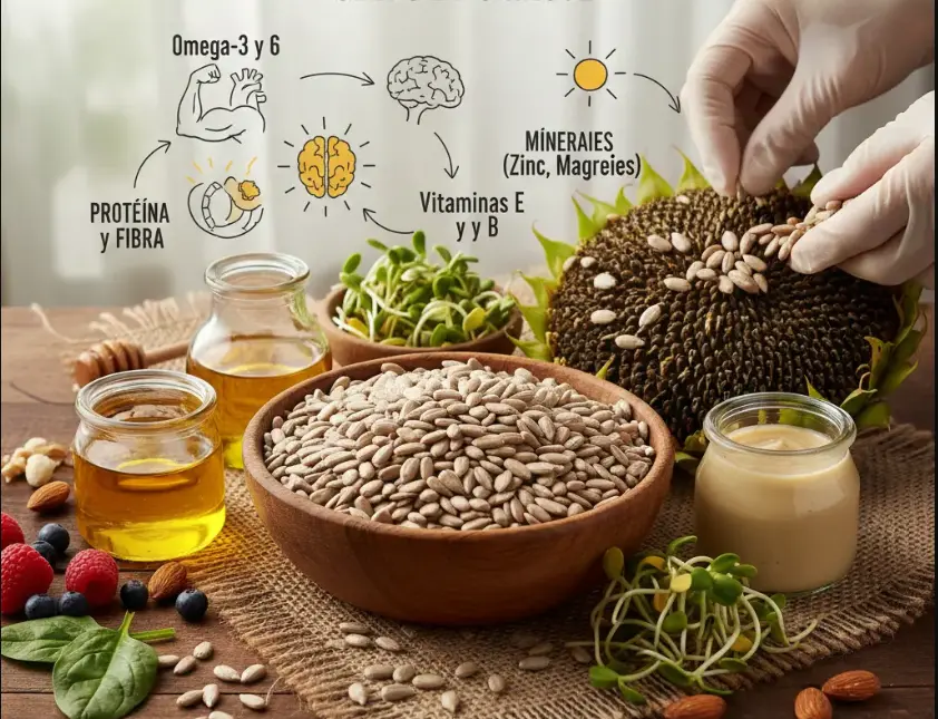 Semillas de girasol: beneficios y formas de usarlas 1 Propiedades y beneficios de las semillas de girasol